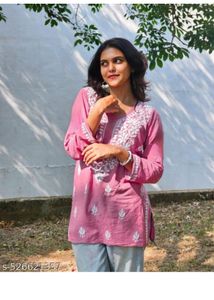 pink beautiful short kurti
