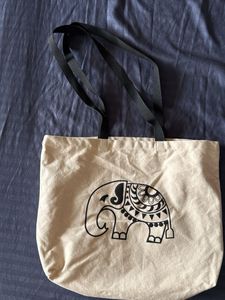 Tote Bag with Elephant Design