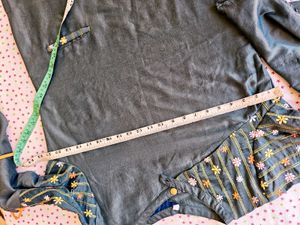 Elegant Teal Kurta with Orange Pants