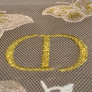 Dior Butterfly Embroidered Mesh Pouch