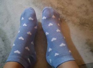 Cute Blue Heart Socks