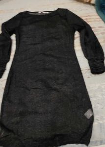 Black Sheer Sleeve Top