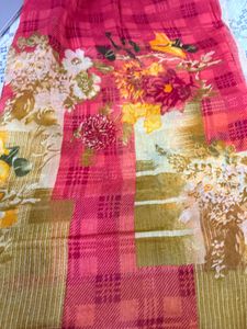 Vibrant Floral Print Saree