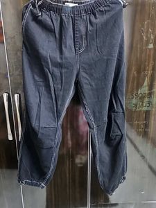 Black Denim jogger pants