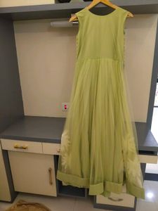 Elegant Lime Green Ethnic Gown