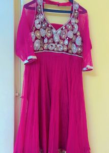 SALE!!! Pink Anarkali Suit with Embellished