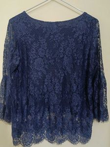 Elegant Navy Lace Top
