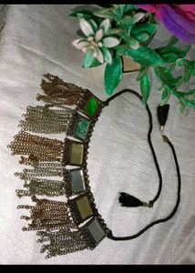 Bohemian Mirror &amp; Chain Choker Necklace