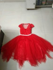 Red Lace & Tulle Gown