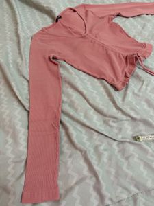 Cute Pink Long Sleeve Tank Top