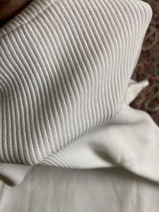 Adidas White Ribbed Logo T-Shirt