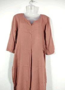 Peach Plain Kurta With Bottom Set (Women's)