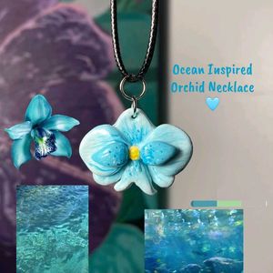 y2k Ocean Inspired Orchid Necklace