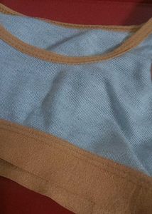 Comfortable Sports Bra - Light Blue &amp; Orange