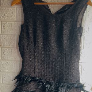 Sparkling Feather Trimmed Dress