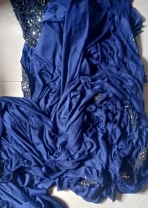 Elegant Blue Sequined Saree