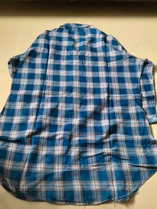 Blue Plaid Button-Up Shirt