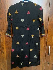 Black Printed Kurta - MAX