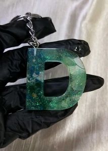 Resin Initial Keychain - Letter D