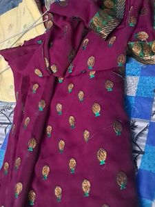 Embroidered Silk Saree