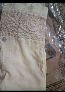 Elegant Cream Palazzo Pants with Lace Detail