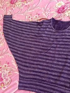 Striped Batwing Sleeve Top