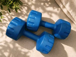 Blue Dumbbell Set
