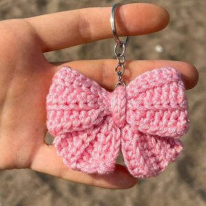 Crochet Bow Keychain Charm