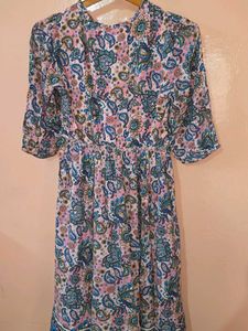 Pink Blue Paisley Maxi Dress | Full Length |
