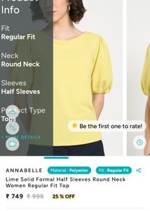 pantaloon Lime Solid Puff Sleeve Top
