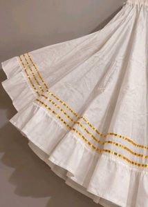 18 meter flair White Chaniya for navratri