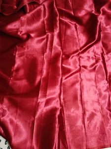 Maroon Satin Saree