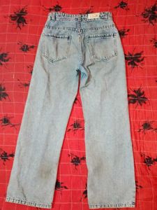 Light Grey Wide Leg Jeans