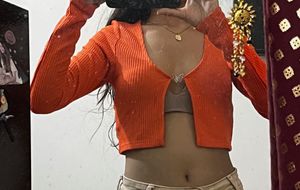 H&M Y2k Orange Butterfly Cardigan