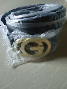 🇮🇹Stylish Black Belt with Gold GG Buckle
