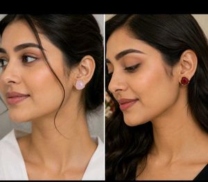 TWO Elegant Stone Stud Earrings Set