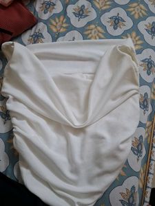 Chic White Ruched Tunic Top