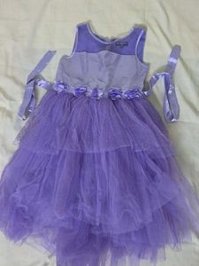 Girls Lavender Partywear Net Gown