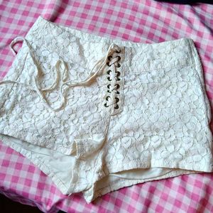 Lace High-Waisted Shorts