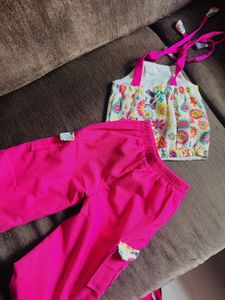 Girls Paisley Pink Pants &amp; Top Set
