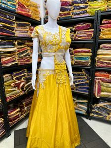 Yellow Embroidered Lehenga Choli Set