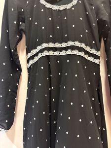 Elegant Black Polka Dot Maxi Dress