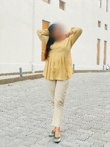 Stylish Yellow Kurta with Scarf