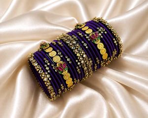 Stunning Purple & Gold Bangles
