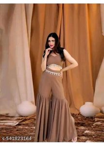 Stylish Crop Top Palazzo Set