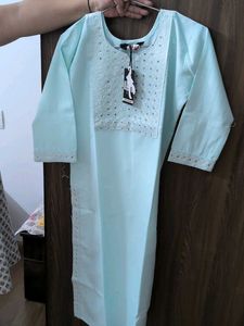 Light Blue Embroidered Kurta