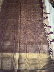 Banarasi-weave synthetic brocade sari