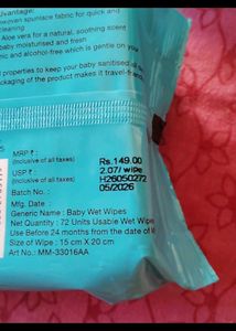 33.Mee Caring Baby Wet Wipes(combo of 2)