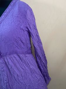 Purple Crinkled Kurta