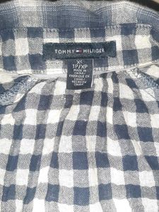 Rare Tommy Hilfiger Women's Blue Plaid Shirt